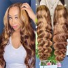 TDGBLS Highlight Ombre Lace Front Wig Human Hair 13x6 Body