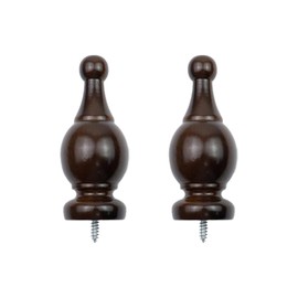 T Tulead Wood Curtain Rod Finials Decorative Drapery Rod Finials Bed Post Finial 1.1-Inch Screw Curtain Rod Finials Pack of 2