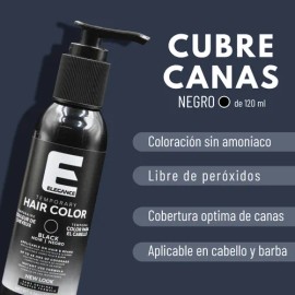 Gel Negro Cubre Canas, Barba Y Cabello. 120ml. Elegance