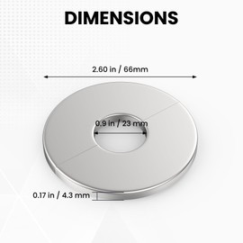 Wall Split Flange, HONSNKS 3Pcs Self Adhesive Round Escutcheon Plate 304 Stainless Steel Wall-mounted Pipe Hole Cover for Various Pipes (0.9inch/23mm ID)