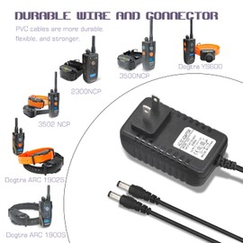 10V Charger Replacement for Dogtra E Collar ARC 1900S 1902S 2300NCP 2500B 2500T&B 3500NCP 3502NCP HK-AJ-100A150-US Dog Training Collar Power Cord
