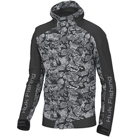 HUK Men's Tournament, Wind & Waterproof Fishing Rain Jacket, Volcanic Ash, X-Large