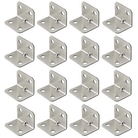100 Pcs Stainless Steel Corner Bracket,L Shape Corner Brace/Heavy Duty Angle Brackets/Shelf Supports,90 Degree Right Angle Brackets,Right Angle Bracket Fastener,32*23.5mm