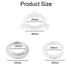 20 Pcs Bright White Adapter Ring Reducer Kit For Lampshade Fittings