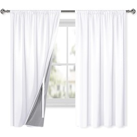 XWZO Cortinas Opacas 100 Opacas para salón, Cortinas con Cinta fruncidora, Cortinas para Dormitorio, Cortinas Opacas de Doble Capa de Grosor,