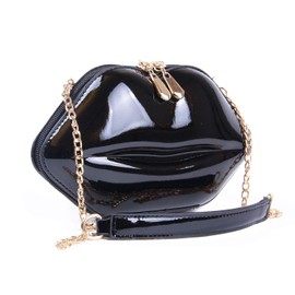 SUKUTU Patent Leather Lip Purse Box Clutch Lip Shaped Party Prom Unique Design Purses Womens Evening Clutch for Teen Girls