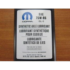Mopar Chrysler Dodge Jeep Two Quarts SAE 75W-85 Synthetic Axle Lubricant GL-5