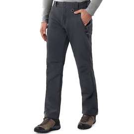 33,000ft Men's Winter Snow Ski Fleece Lined Pants Warm Waterproof Softshell Insulated for Snowboard Outdoor Work Hiking, Cool Grey, 34W x 34L