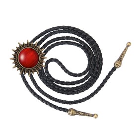 Joxevyia Bolo Tie for Men Southwestern Cowboy Bolo Ties Womens Sun Red Stone Necktie Vintage Bolo Necklace for Boys Western Gift for Him