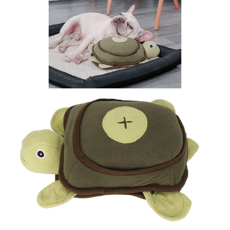 Dog Sniffing Training Toy Squeaky Plush Turtle Shape Interactive Bite