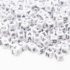 Baiinjiene 300pcs Large Square Letter Beads Acrylic A-Z Big Cube