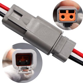 2 Pin Automotive Sealed Electric Plug Male Female Waterproof Connector Wire Harness DTP Series DTP06-2S DTP04-2P with 12 AWG Pigtail
