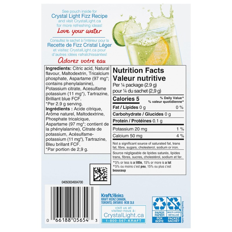 Crystal Light Lemon Lime Pitcher Packs, 46.4g