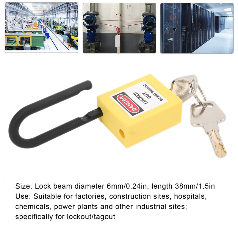 10 Sets 38mm Lockout Lock Dustproof Nylon Industrial Engineering Insulation