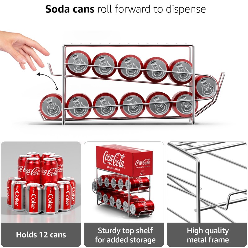 Sorbus Soda Can Rack Beverage Dispenser (1 Pack, Silver) –