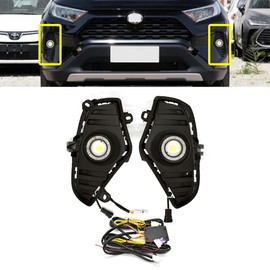 KITOCARTOP LED Fog Lights Fit for 2019-2023 RAV4 DRL with Amber Sequential Turn Signal Driving Lights Front Bumper HeadLights