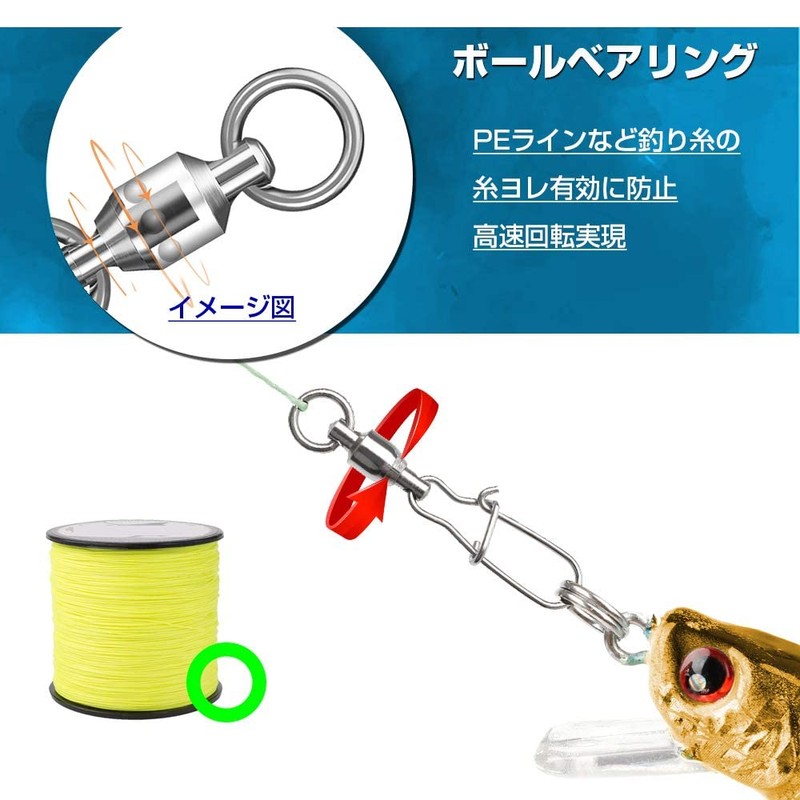 QISHUO High Strength Fishing Ball Bearings Swivels Blue Lures Sarkan
