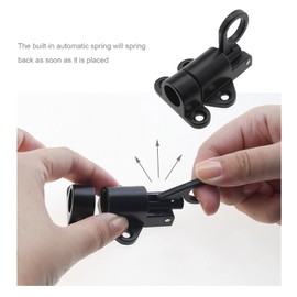 EMSea 2X Black Solid Aluminum Alloy Automatic Spring Loaded Barrel Slide Bolt Latch with 8pcs Mounting Screws for Door Window Shed Gate Toilet Bedroom