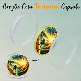 CHURYUML One Day at A Time Sobriety Coin Sober Chip Non-Religious AA Coins Recovery Anniversary Medallions Sobriety Gifts for Women Men Alcoholics Anonymous Addiction Recovery Gift