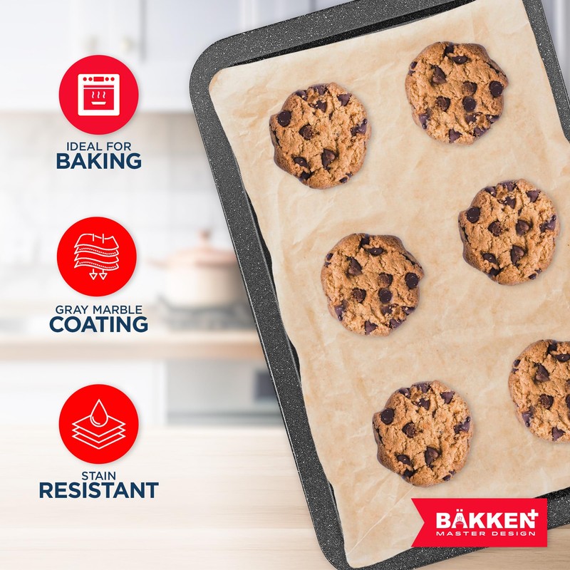BAKKEN Kitchen Baking Pans - Nonstick Gray Coating, 13.18’’ ×