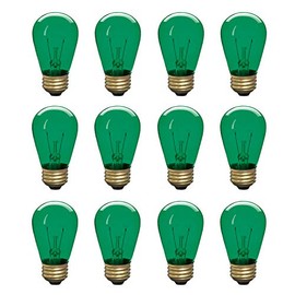 Incandescent S14 Edison Light Bulb, String Light Replacement, E26 Medium Base, 130V, Yellow (12 Pack)