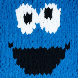 Lion Brand Yarn Company,One Size 3011-602 Sesame Street Off The Hook Magic Yarn, Cookie Monster Smile