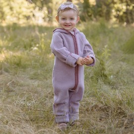 Hofbrucker® Premium Walko Coverall, Made of 100% Merino Natural Virgin Wool with High-Quality Zip, Soft Durable Wool, Walk Suit from Autumn to Spring, antique pink