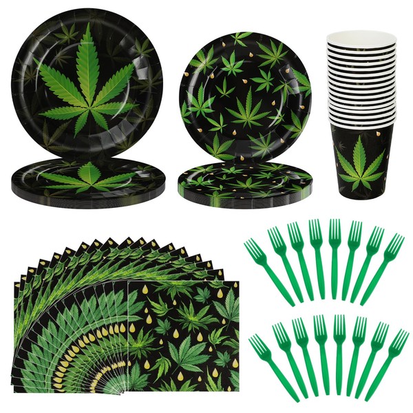 Qpout Weed Themed Party Decorations Weed Birthday Tableware Supplies Include