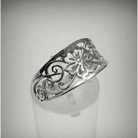 Stylish sterling silver ring solid 925 women flower band size G-Z Empress jewllery