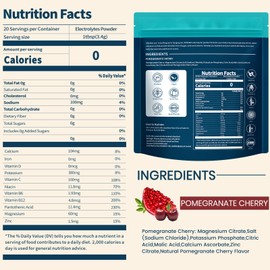 Sooergy Electrolytes Powder Packets Sugar Free Hydration Packets, Liquid Daily IV Electrolyte Drink Mix for Rehydration with Electrolytes, Vitamins, 0 Calorie, Cherry Pomegranate 20 Sticks