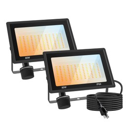 Gopretty 80W LED FloodLights Outdoor 2 Pack, 10000LM, 3CCT 3000K 4500K 6000K Selectable, IP66 Waterproof, Outdoor Security Flood Light for Yard, Garden, Garage