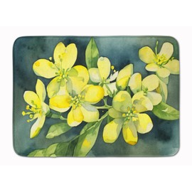 Caroline's Treasures South Carolina Yellow Jessamine in Watercolor Memory Foam Kitchen Mat Machine Washable Anti-Fatigue Mat Cushion Comfort Bath Mat or Kitchen Rug