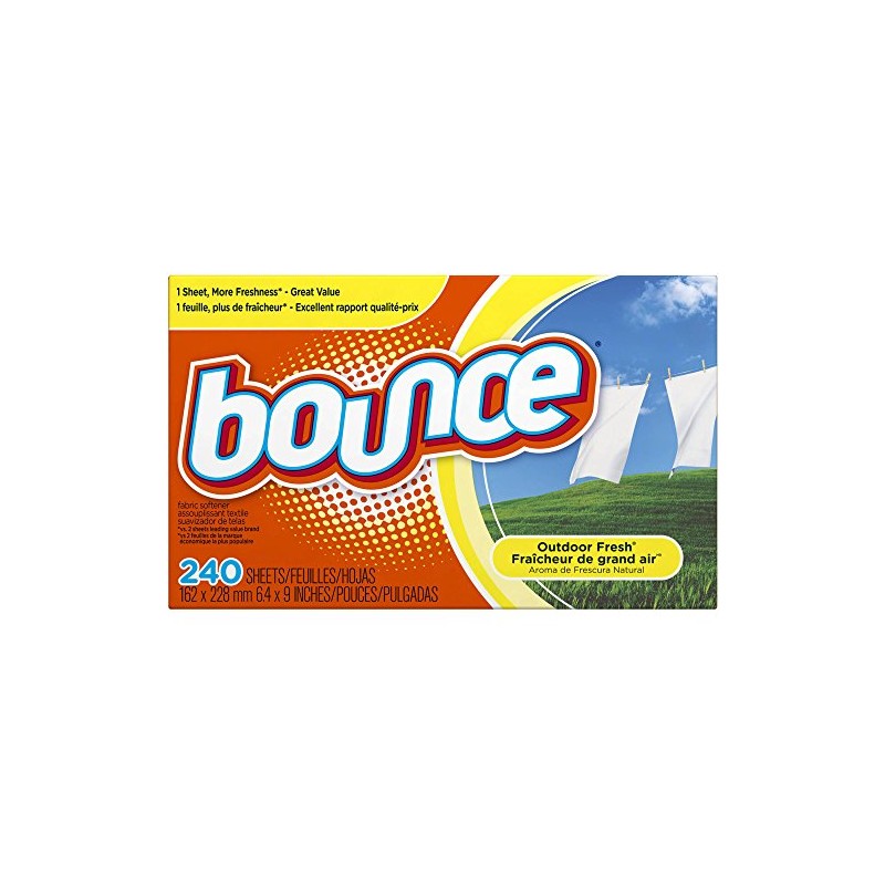 Bounce 4-in-1-Wäschetrocknertücher mit frischem Außenluftduft, 240 Tücher