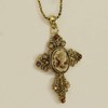 Soulbreezecollection Brown Cameo Christian Cross Pendant Necklace Charm Fashion Jewelry