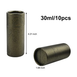 WANDIC Dark Gold Kraft Paperboard Tubes, 10Pcs Round Kraft Paper Containers for Tea Coffee Crafts Gift Packaging, Non-Push (30ml)