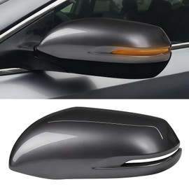 OWITAT Compatible with Honda CRV 2017-2022/HRV 2016-2022 Left Driver Side Mirror Cover, Clip-on Rearview Mirror Cap WITH Turn Signal Light Replaces for 76251-T1W-A01ZE,76251T1WA01ZE Gray #NH797M