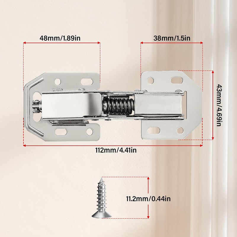 4 Pack Soft Close Cabinet Hinges, Kitchen Cabinet Hinges Surface