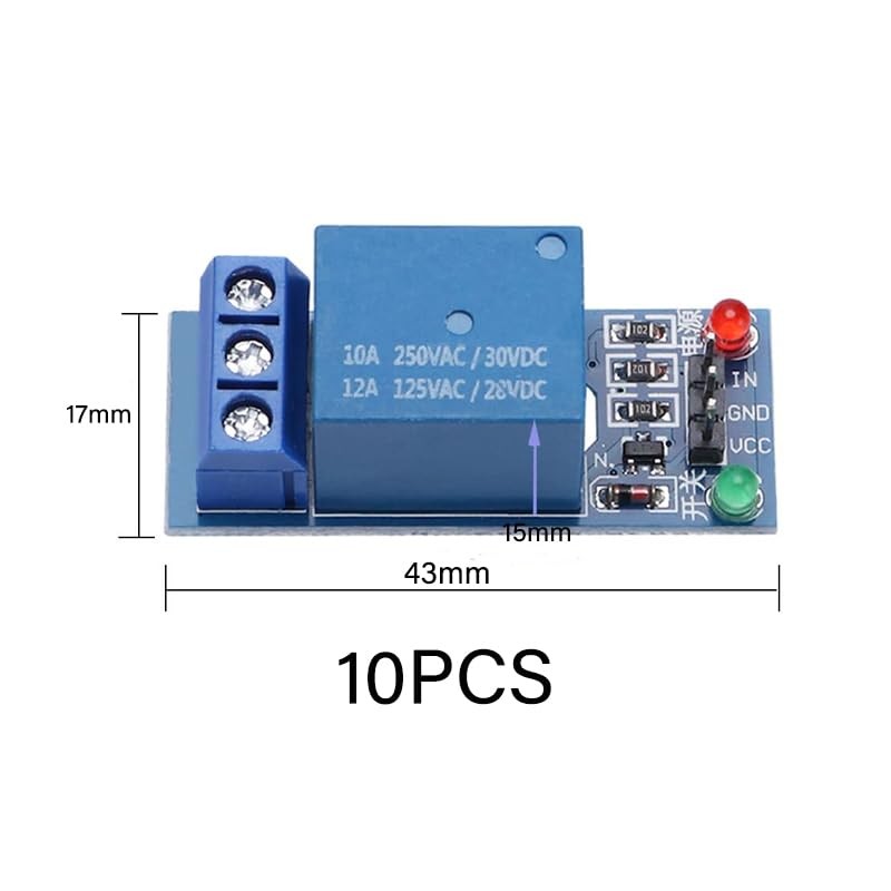 GERUI Pack of 10 5 V 1 Channel Relay Module