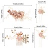 GAVIK 4pcs Wedding Hair Accessories, Crystal Pearl Hair Comb and