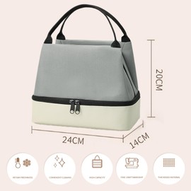 Zliger Lunch Bag Insulated Lunch Bag Double Layer Insulated Bag Cold and Hot Separation Lunch Bag for Women Men Work School Office Picnic Snack Bag