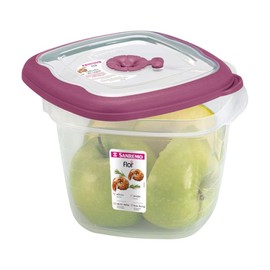 Tribello - Contenedor de almacenamiento de alimentos de plástico con tapas, apto para microondas/lavaplatos, ventilación de vapor, tapa hermética, cuadrada, mediano, 40 onzas, 4 unidades, 5 tazas