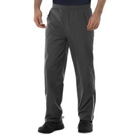 33,000ft Men's Rain Pants Waterproof, Windproof Lightweight Outdoor Rain Over Pants for Fishing Golf Work Hiking Grey
