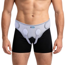 ENLUNTRA Upgraded Hernia Belt for Men & Women,Inguinal Hernia Support Belt with 4 Removable Medical Compression Pads,Hernia Support Truss for Single/Double Inguinal or Sports Hernia (Grey, L)