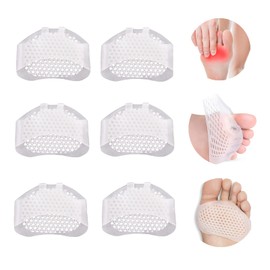 BEAUTY CHOICE Almohadillas para Pies Protector de Gel para Mujer y Hombre, Plantillas de Bola de Pie Antideslizantes y Reutilizables, Almohadillas Metatarsianas para Alivio Dolor En Antepié, 3 Pares