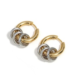 Unbranded Gold and Silver Plated Small Hoop Earrings Two Toned Mixed Metal Jewelry Modern