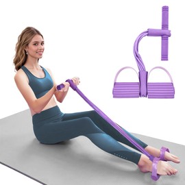 21 Fitness Resistance Bands-8 Tube Pedal Ankle Puller, Foot Pedal Resistance Band, Sit Up Exercise Equipment for Women Men Home Workouts, Yoga, and Resistance Training