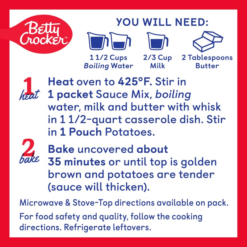 Betty Crocker Au Gratin Casserole Potatoes, Made with Real Cheese,