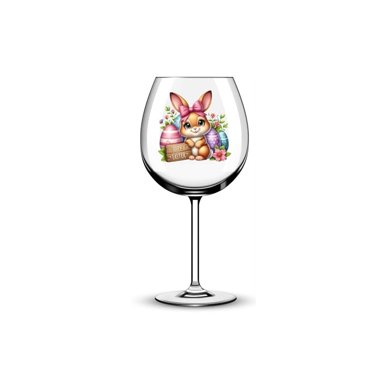 x12 Rabbit Bunny Easter Glass Vinyl Decal Stickers Colour ol457