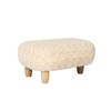 Adeco 17.72" Faux Fur Ottoman for Footrest, Modern Rectangle Fluffy