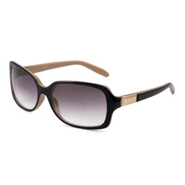 JM Klassisch Bifokal Lesebrille Platz Stylish Gradient Sonnenbrillen Leser für Damen +3.75 Schwarz